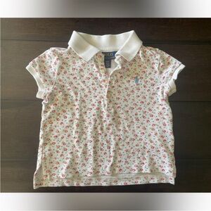 Polo by Ralph Lauren Kids' Polo Shirt - White with Red Floral